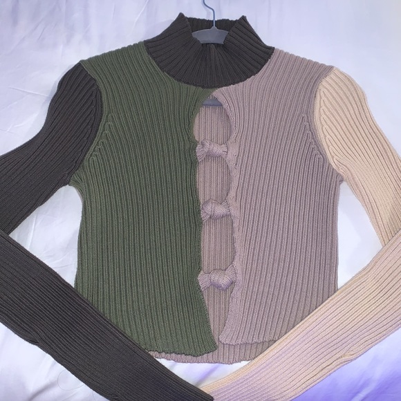 Danielle Guizio Rib Knit Knotted Long Sleeve Top - Picture 14 of 14
